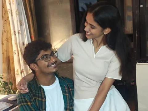 The two of them laughing at home on Ruthu's birthday